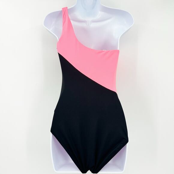 Nike Womens Beach Surf Colorblock Asymmetrical Neck One Shoulder Swimsuit Size M - Picture 6 of 6